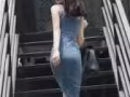 超显瘦！！牛仔修身吊带长裙