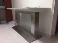 玻璃面白钢桌子