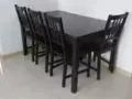 宜家9层新黑色餐桌+4把椅子