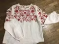 全新亚麻娃娃衫和咖啡色阔腿裤