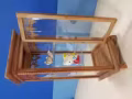  泰国 实木手工木盒 4面透明玻璃 摆设小木柜 
