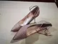 BlingBling全新香槟金女鞋～40码6公分跟～仅拍婚纱照穿过一上午～20新