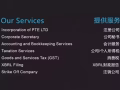 會計服務, 公司/個人所得稅, 消費稅, XBRL財政報告, 註銷公司
