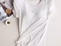 莫代尔纯棉带文胸的短袖和无袖女T恤，多种颜色供选择
