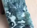 Jade 翡翠高冰飘蓝花霸气龙腾四海龙牌