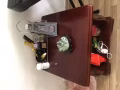 纯木沙发椅+茶几