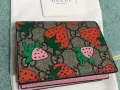 GG Gucci Strawberry print card case wall