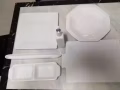 便宜卖红木中阮和全新纯白陶瓷餐具