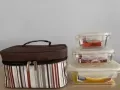玻璃保鲜饭盒带手提袋