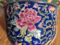 蓝色古色古香陶瓷花瓶盆