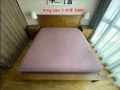 king size 实木床 + 床头柜