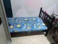 木头单人床+ 床垫转让, 50自取