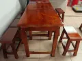 转让：双人用实木桌凳套装