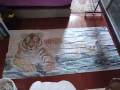 一副老虎🐯工笔画，全新九阳电饼铛！