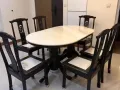 卖9成新的天然花岗石餐桌和6张餐椅