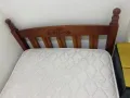 海军部出售闲置实木单人床加床垫1M宽两米长