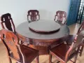 实木胡桃色桌椅 9成新