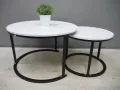 石纹圆形茶几两件组客厅桌咖啡桌