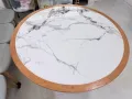 大理石实木圆桌