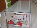 不锈钢双层玻璃茶几便宜卖$60